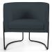 Poltrona Decorativa Base Aço Betina D-465 Linho Chumbo - Domi