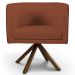 Poltrona Decorativa Base Giromad Betina B-355 Linho Laranja - Domi