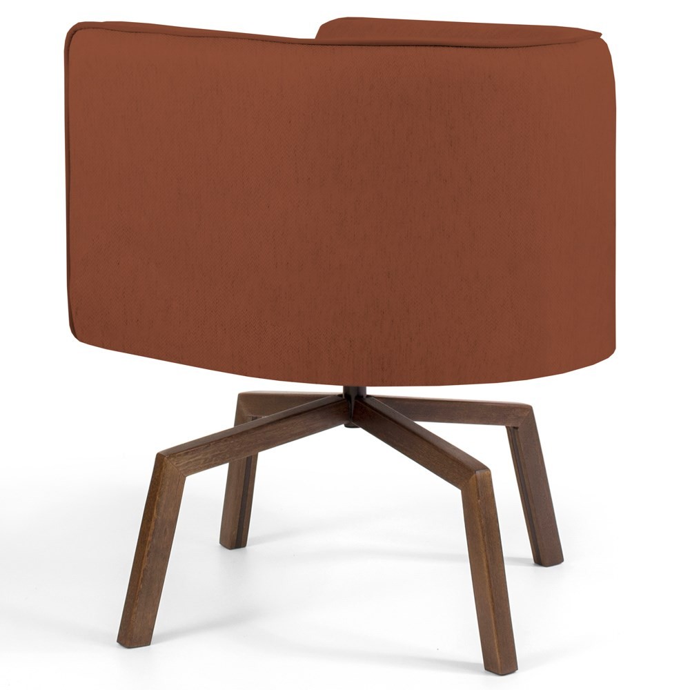 Poltrona Decorativa Base Ka Betina B-355 Linho Laranja - Domi