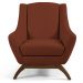 Poltrona Decorativa Base Manu Juliet B-355 Linho Laranja - Domi