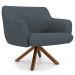 Poltrona Decorativa Giratória Base Giromad Madeira Jade C-03 Corano Cinza - Domi