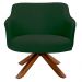 Poltrona Decorativa Giratória Base Giromad Madeira Jade C-117 Linho Verde Musgo - Domi