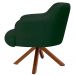Poltrona Decorativa Giratória Base Giromad Madeira Jade C-117 Linho Verde Musgo - Domi