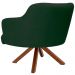 Poltrona Decorativa Giratória Base Giromad Madeira Jade C-117 Linho Verde Musgo - Domi