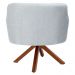 Poltrona Decorativa Giratória Base Giromad Madeira Jade C-315 Linho Cinza - Domi