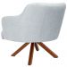 Poltrona Decorativa Giratória Base Giromad Madeira Jade C-315 Linho Cinza - Domi