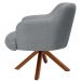 Poltrona Decorativa Giratória Base Giromad Madeira Jade C-416 Linho Cinza Escuro - Domi