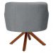 Poltrona Decorativa Giratória Base Giromad Madeira Jade C-416 Linho Cinza Escuro - Domi