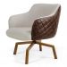 Poltrona Decorativa Jade Base Ka Giratória B-10 Corano Tressê Linho Bege - Domi
