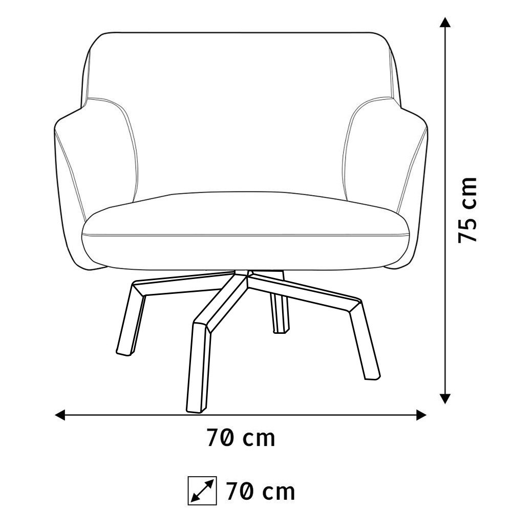 Poltrona Decorativa Jade Base Ka Giratória B-10 Corano Tressê Linho Bege - Domi