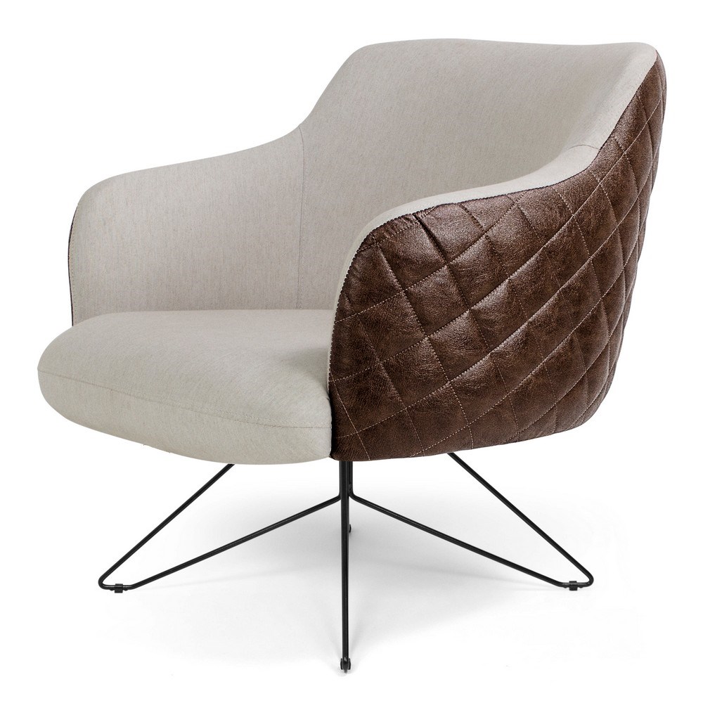 Poltrona Decorativa Jade Base Orby Fixa B-10 Corano Tressê Linho Bege - Domi
