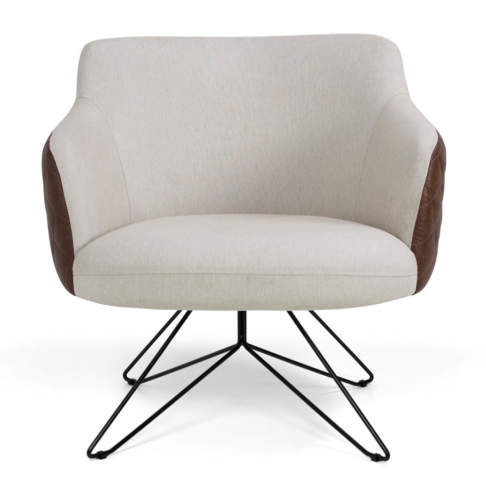 Poltrona Decorativa Jade Base Orby Fixa B-10 Corano Tressê Linho Bege - Domi