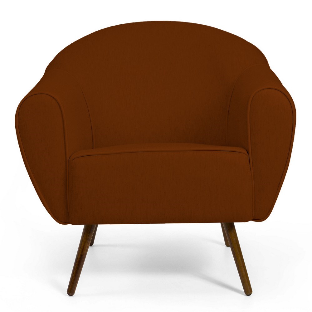 Poltrona Decorativa Pés Palito Nina B-355 Linho Terracota - Domi