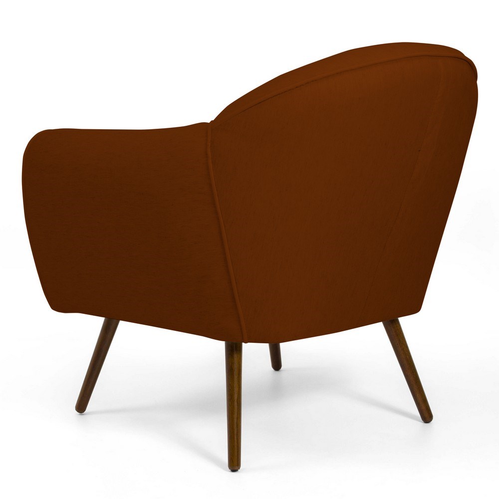 Poltrona Decorativa Pés Palito Nina B-355 Linho Terracota - Domi
