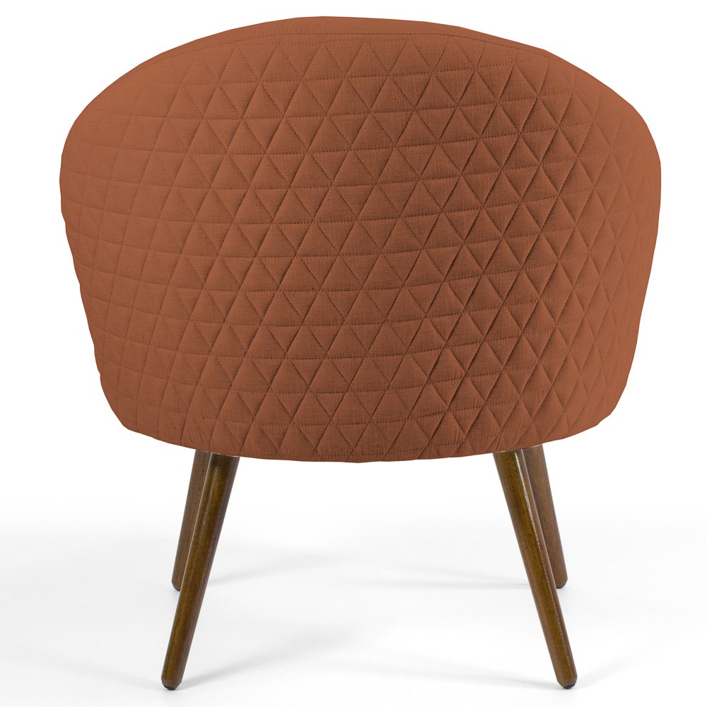 Poltrona Decorativa Pés Palito Rafa B-355 Linho Tressê Telha - Domi