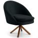 Poltrona Decorativa Sala de Estar Base Giromad Madeira Rafa B-300 Veludo Preto - Domi