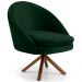Poltrona Decorativa Sala de Estar Base Giromad Madeira Rafa B-303 Veludo Verde Musgo - Domi