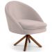 Poltrona Decorativa Sala de Estar Base Giromad Madeira Rafa B-309 Veludo Bege - Domi