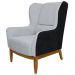 Poltrona Decorativa Sala de Estar Base Madeira Milena C-05 C-315 - Domi