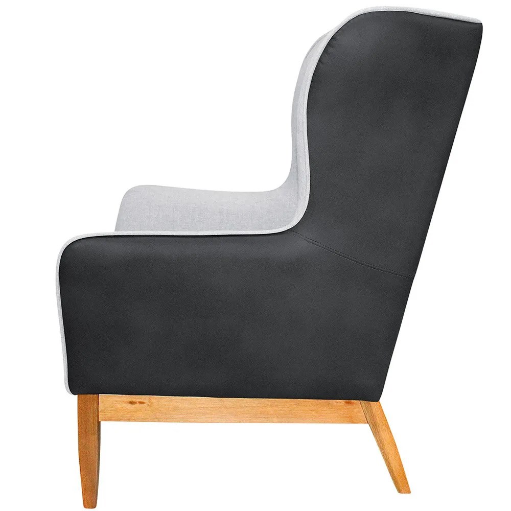 Poltrona Decorativa Sala de Estar Base Madeira Milena C-05 C-315 - Domi