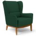Poltrona Decorativa Sala de Estar Base Manu Madeira Milena B-303 Veludo Verde Musgo - Domi