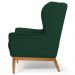 Poltrona Decorativa Sala de Estar Base Manu Madeira Milena B-303 Veludo Verde Musgo - Domi