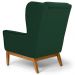 Poltrona Decorativa Sala de Estar Base Manu Madeira Milena B-303 Veludo Verde Musgo - Domi