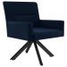 Poltrona Decorativa Sala de Estar Giratória Base Eiffel Preto Angel B-304 Veludo Azul - Domi