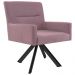 Poltrona Decorativa Sala de Estar Giratória Base Eiffel Preto Angel B-305 Veludo Rosa - Domi