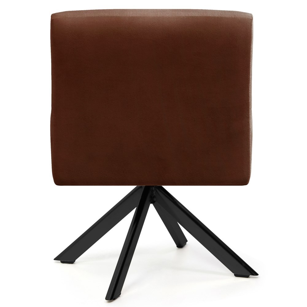 Poltrona Decorativa Sala de Estar Giratória Base Eiffel Preto Angel B-417 Veludo Malbec - Domi