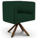 Poltrona Decorativa Sala de Estar Giratória Base Giromad Madeira Betina B-303 Veludo Verde Musgo - Domi