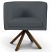 Poltrona Decorativa Sala de Estar Giratória Base Giromad Madeira Betina C-03 Corano Cinza - Domi