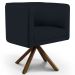 Poltrona Decorativa Sala de Estar Giratória Base Giromad Madeira Betina C-05 Corano Preto - Domi