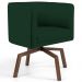Poltrona Decorativa Sala de Estar Giratória Base Ka Madeira Betina B-303 Veludo Verde Musgo - Domi