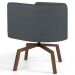 Poltrona Decorativa Sala de Estar Giratória Base Ka Madeira Betina C-03 Corano Cinza - Domi