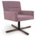 Poltrona Decorativa Sala de Estar Giratória Base Xis Madeira Angel B-305 Veludo Rosa - Domi