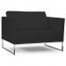 Poltrona Decorativa Sala de Estar Maia 106cm C05 Corino Preto - Domi