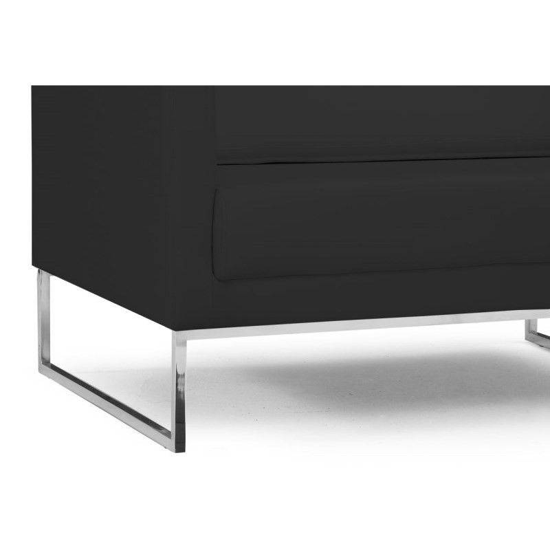 Poltrona Decorativa Sala de Estar Maia 106cm C05 Corino Preto - Domi