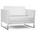 Poltrona Decorativa Sala de Estar Maia 106cm C12 Corino Branco - Domi