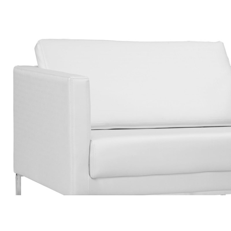 Poltrona Decorativa Sala de Estar Maia 106cm C12 Corino Branco - Domi