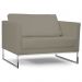 Poltrona Decorativa Sala de Estar Maia 106cm C19 Corino Bege Escuro - Domi