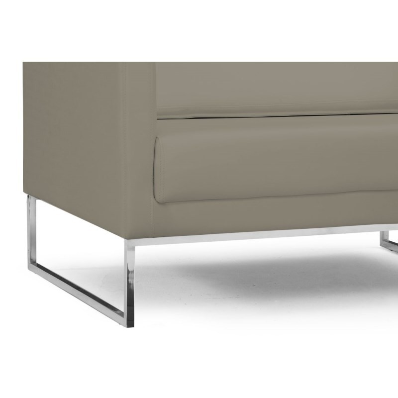 Poltrona Decorativa Sala de Estar Maia 106cm C19 Corino Bege Escuro - Domi