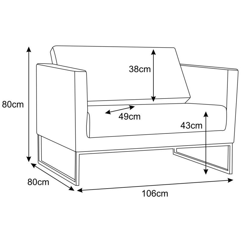 Poltrona Decorativa Sala de Estar Maia 106cm C19 Corino Bege Escuro - Domi