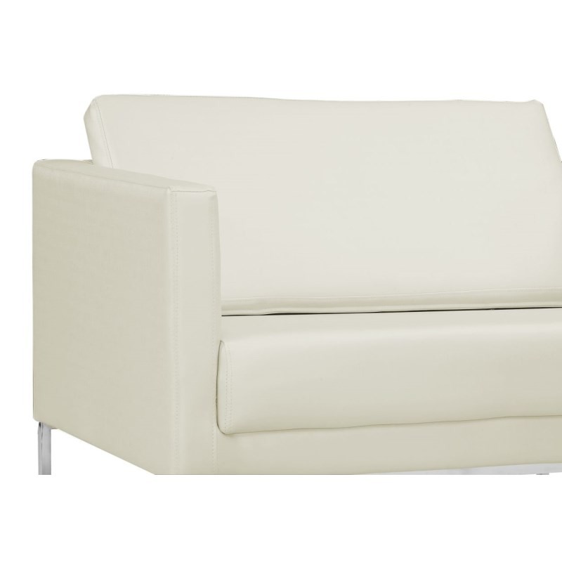 Poltrona Decorativa Sala de Estar Maia 106cm C26 Corino Bege Claro - Domi