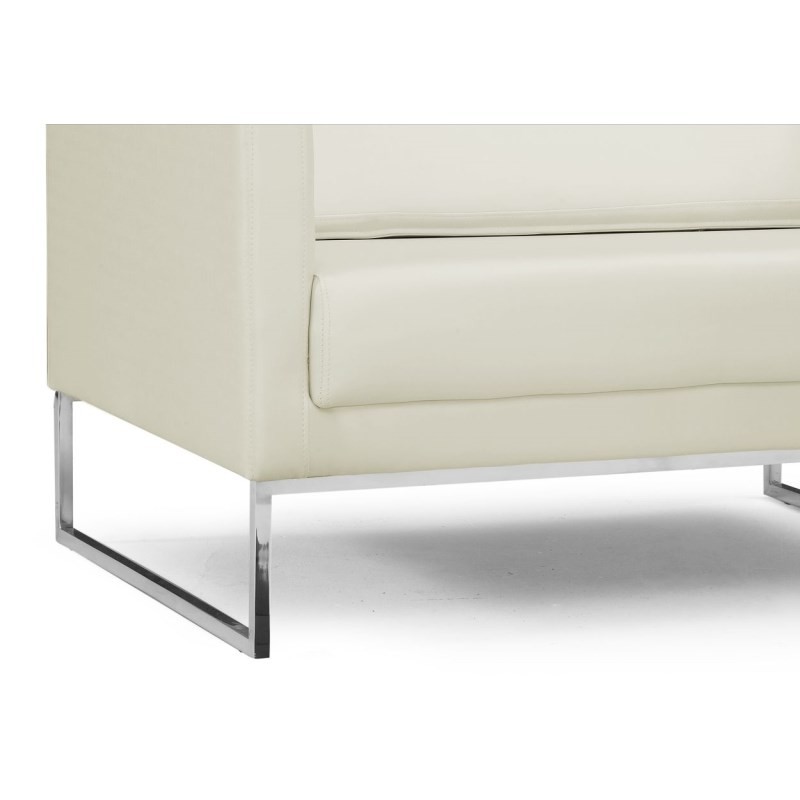 Poltrona Decorativa Sala de Estar Maia 106cm C26 Corino Bege Claro - Domi