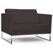 Poltrona Decorativa Sala de Estar Maia 106cm C34 Corino Marrom - Domi