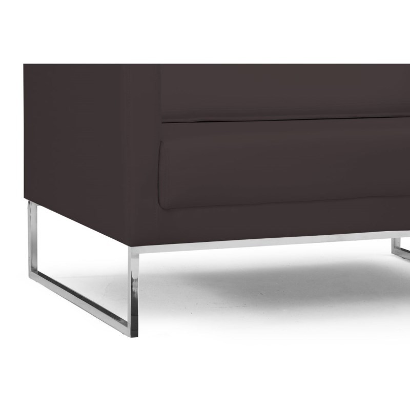 Poltrona Decorativa Sala de Estar Maia 106cm C34 Corino Marrom - Domi