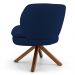 Poltrona Decorativa Sala de Estar Melissa Base Giromad Giratória B-304 Veludo Azul Marinho - Domi