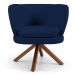 Poltrona Decorativa Sala de Estar Melissa Base Giromad Giratória B-304 Veludo Azul Marinho - Domi