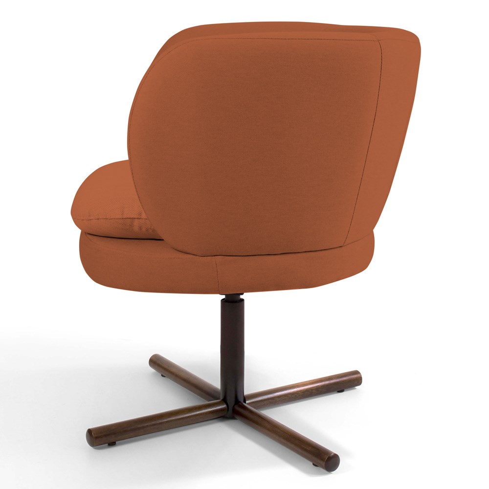 Poltrona Decorativa Sala de Estar Melissa Base Xis Giratória B-262 Veludo Telha - Domi